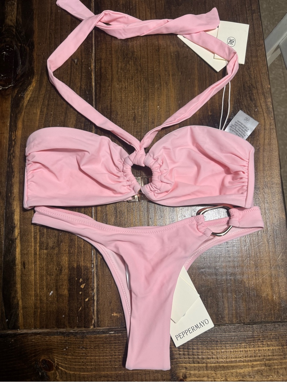 Peppermayo Light Pink Ring-Accent Bikini Set